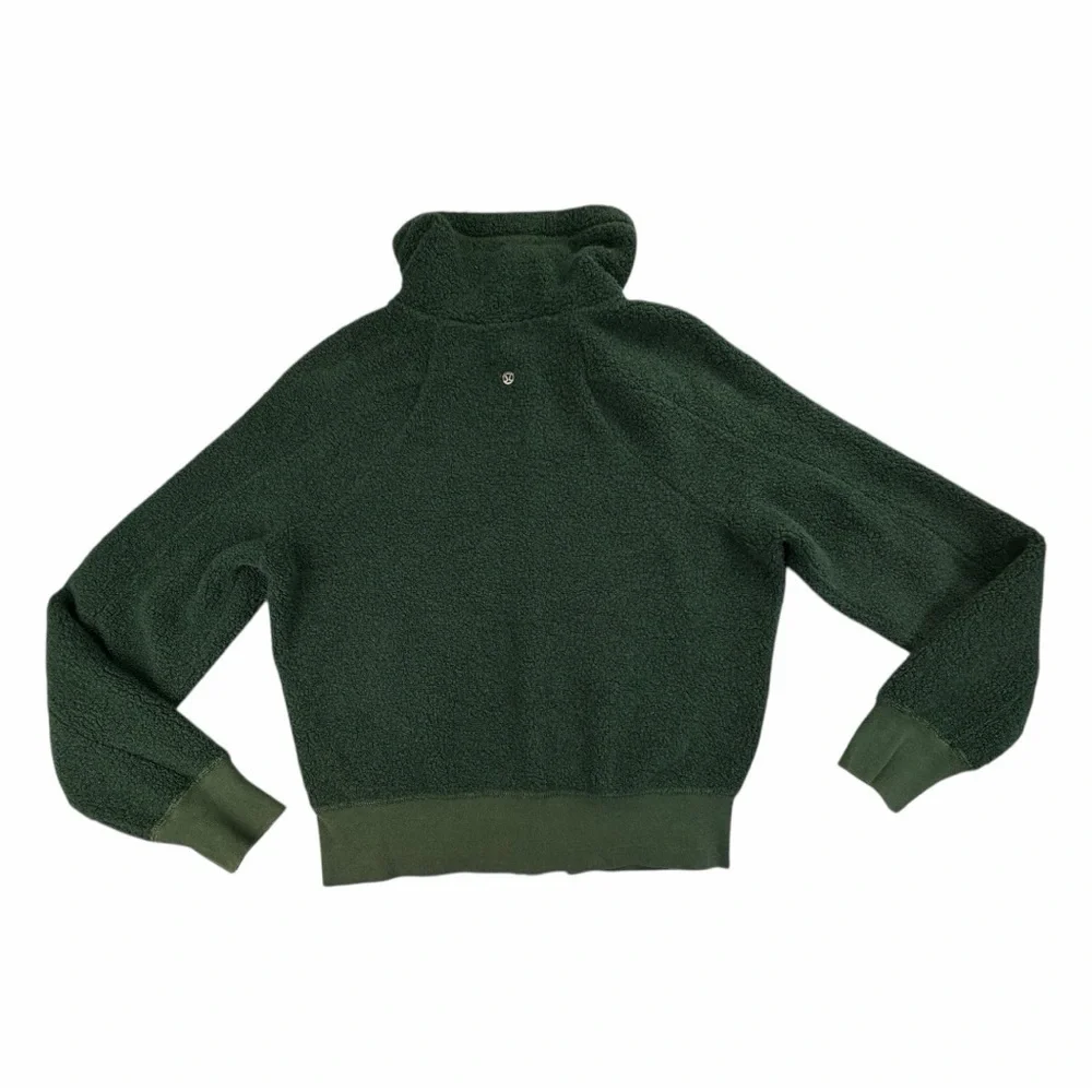 Lululemon Wool Blend High-Neck So Sherpa Bomber Jacket In Malachite Size Medium